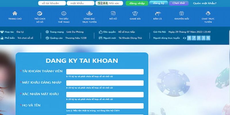 Cung cấp thông tin mở account chuẩn xác