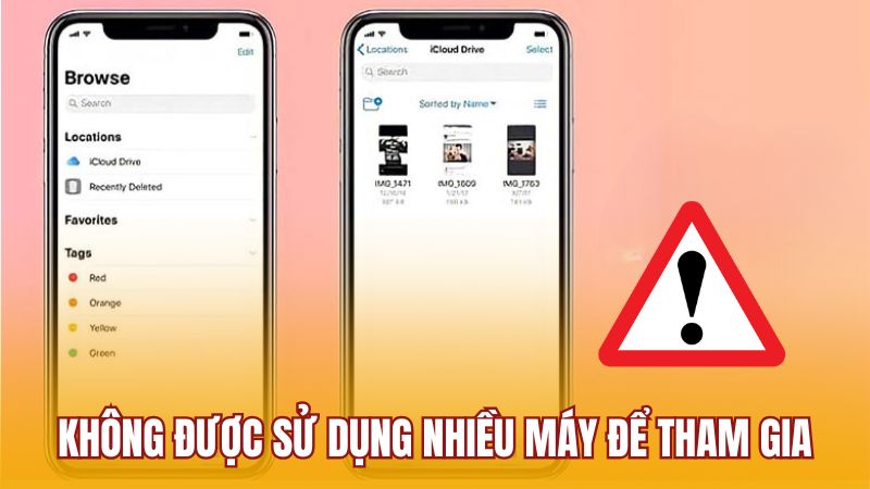 Không được sử dụng nhiều máy để tham gia